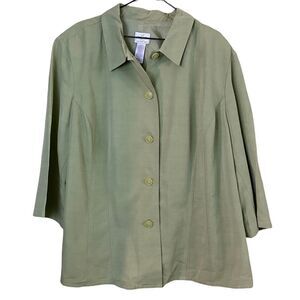 Emma James Linen Blend Button Down Shirt/Jacket Shacket Size 22W